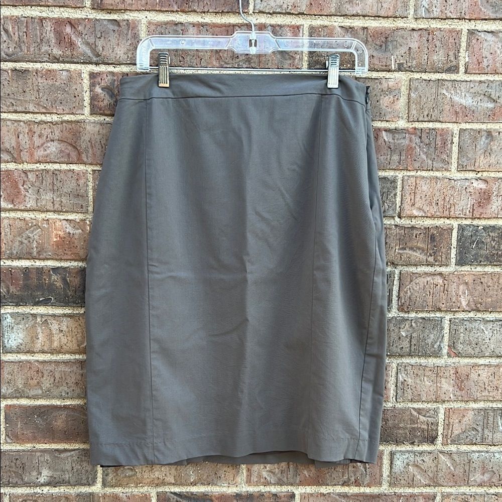 Lafayette 148 New York Gray Professional Business Pencil Skirt Office Size 18